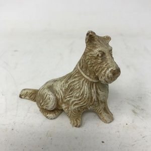 Vintage Resin Dog Figurine Spaniel White 3" X 2"